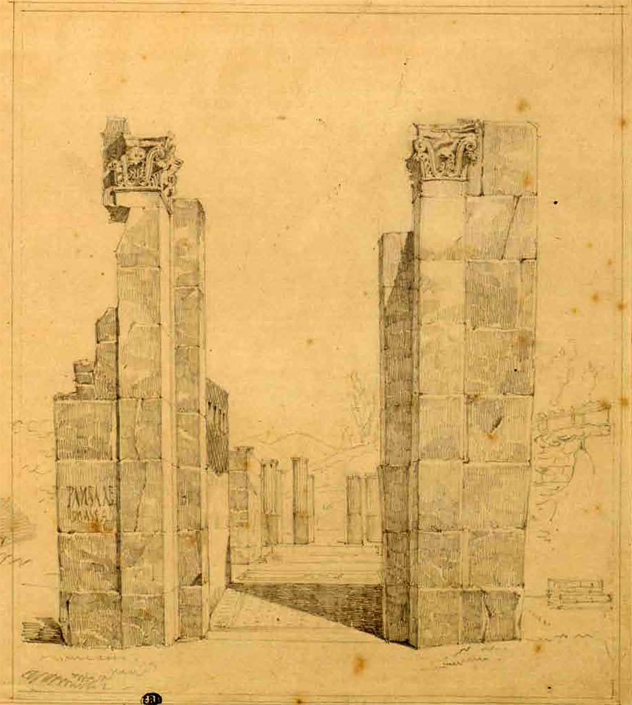 VI 6 1 Pompeii Between 1823 And 1828 Sketch By F Duban Looking